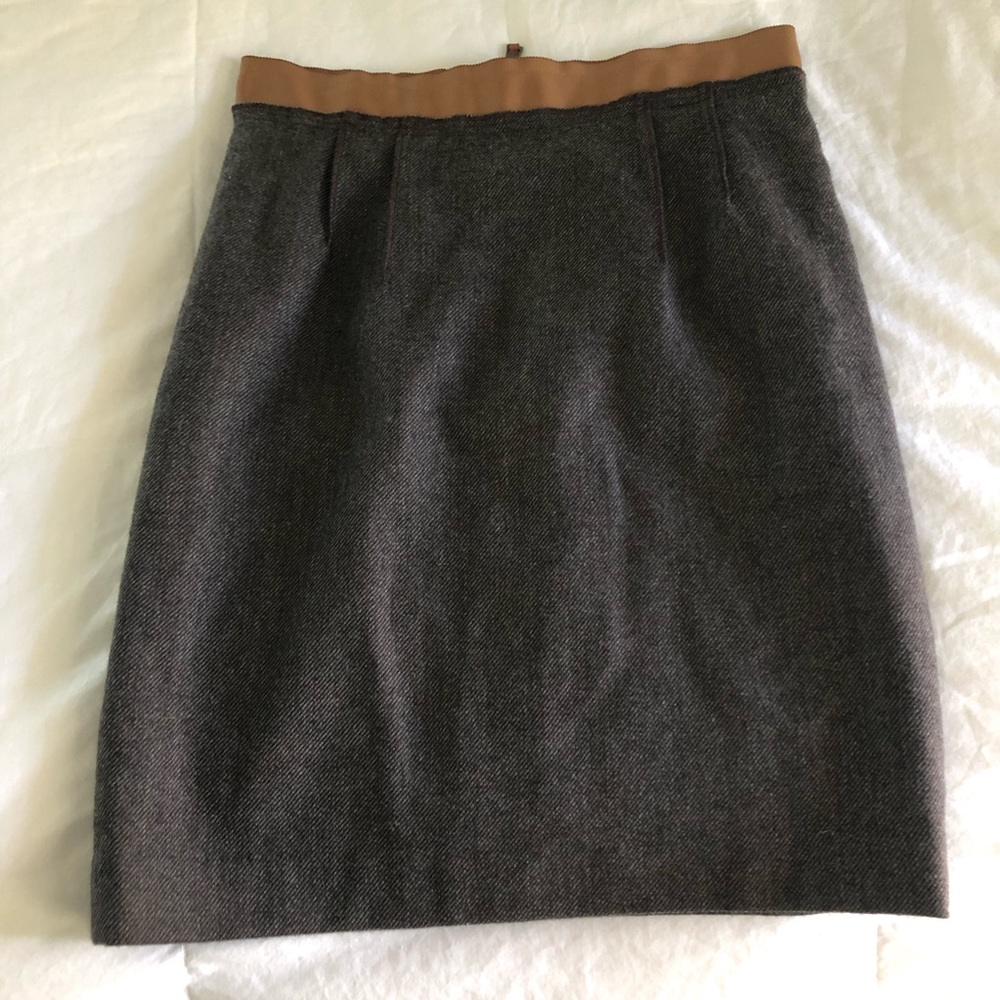 Grey and tan Loft pencil skirt